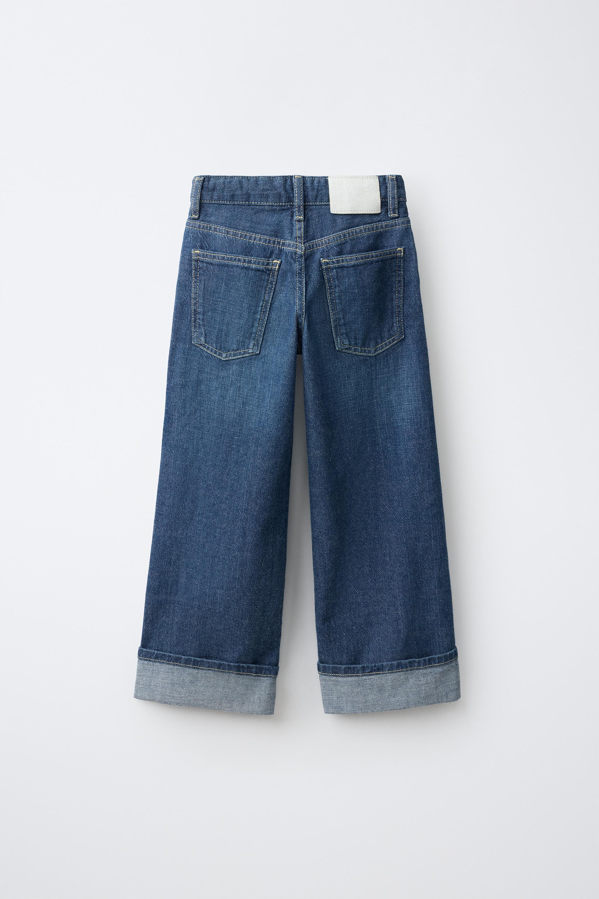 バギーフィットロールアップデニムパンツ - ブルー | ZARA Japan / 日本