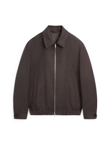 Zara Wool bomber jacket with zip - Brown