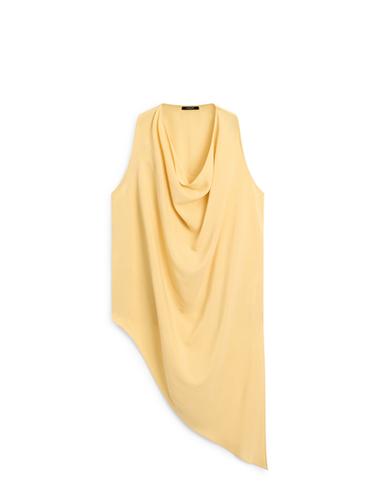 Zara Long flowing asymmetric top - Light yellow