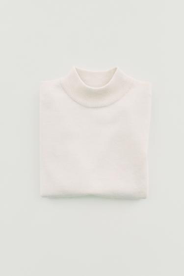 HIGH NECK KNIT SWEATER - Ecru by Zara
