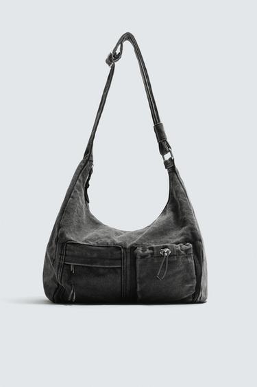 SAC EN DENIM MULTIPOCHES - Noir de Zara - Image 4