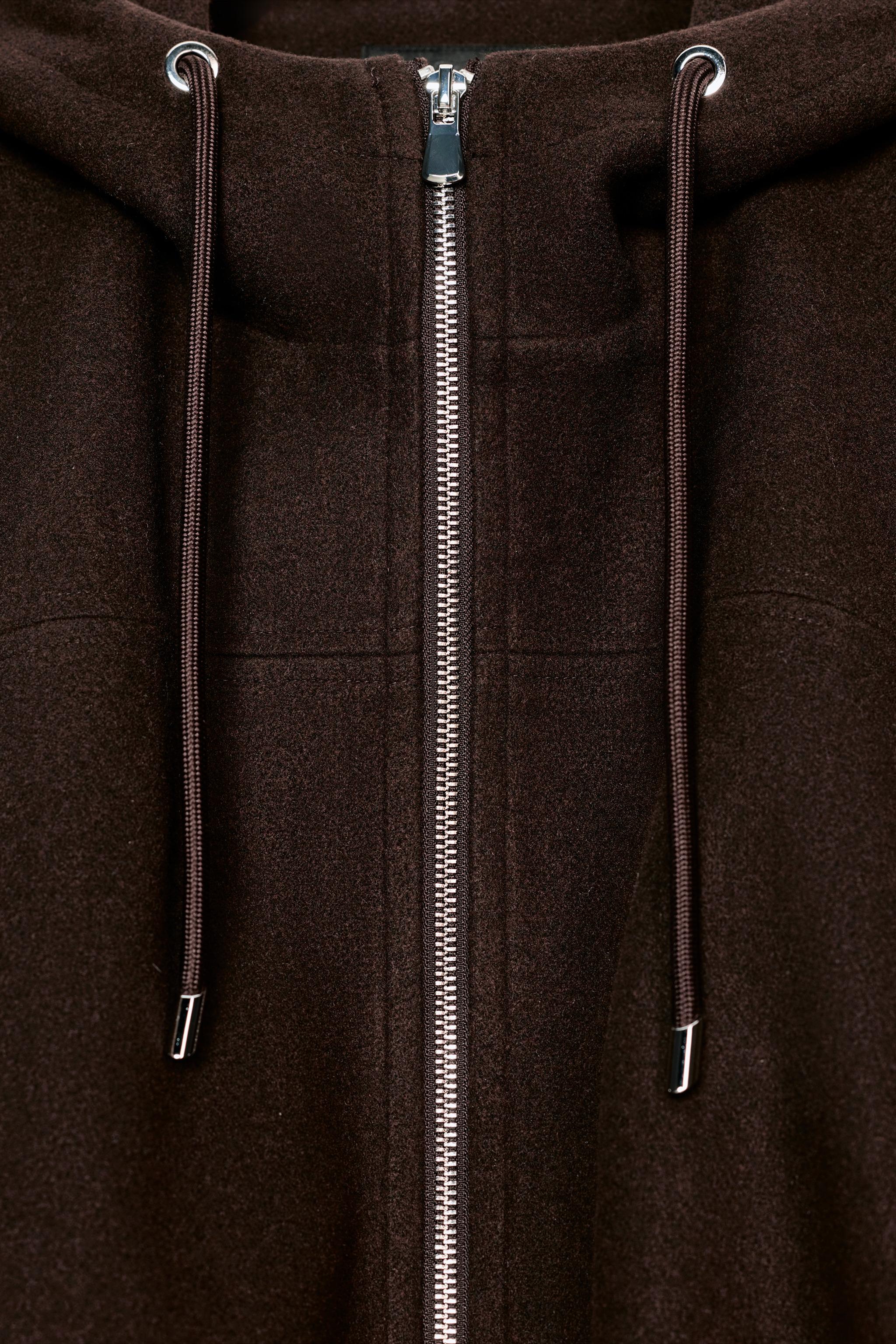 ソフトオーバーサイズフーデッドボンバージャケット - ブラウン | ZARA 