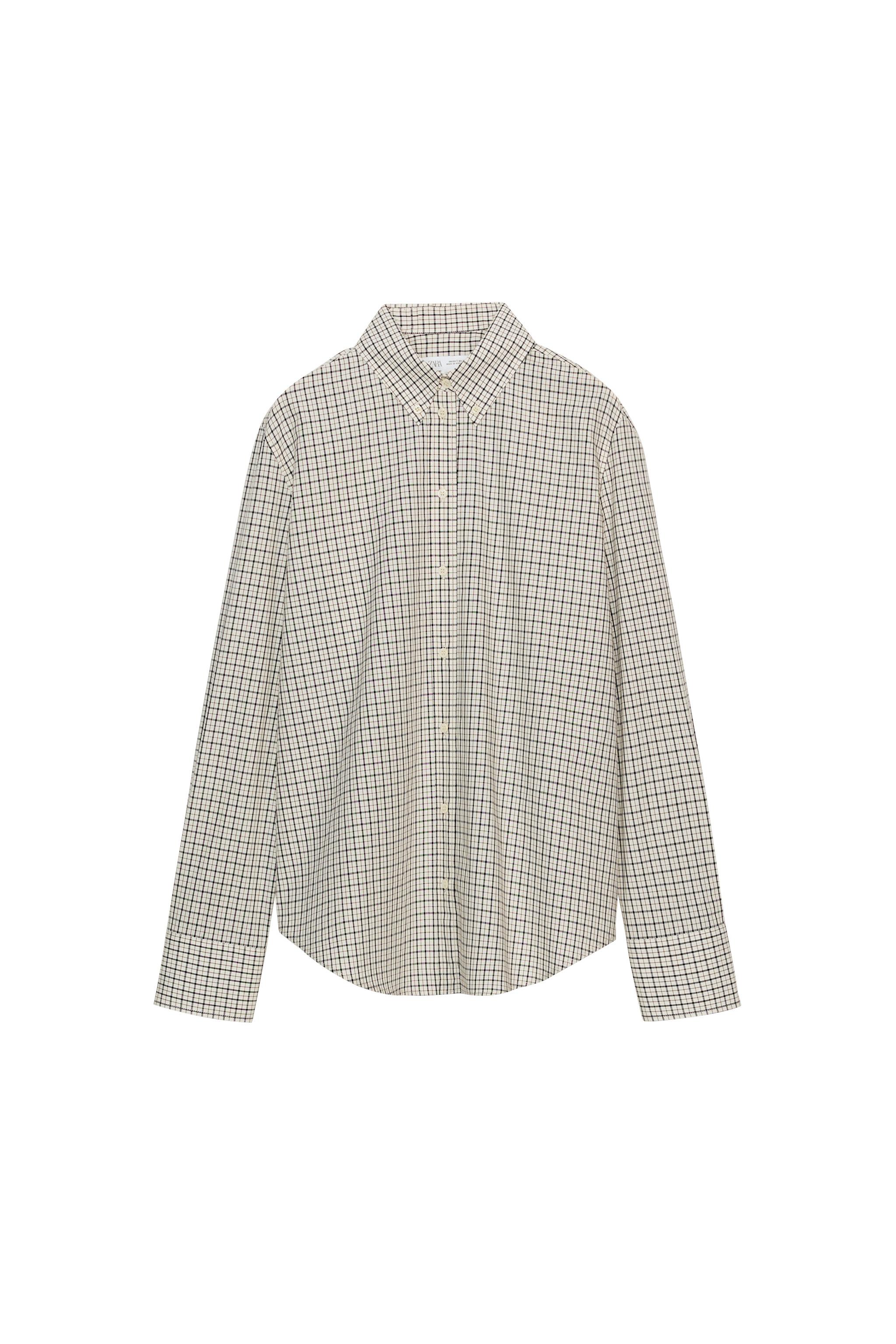 ZARA - ゆう CAMISA XADREZ ZW COLLECTION - Cru / Azul | ZARA Brasil