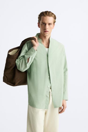 COTTON - LINEN SHIRT - Lime by Zara