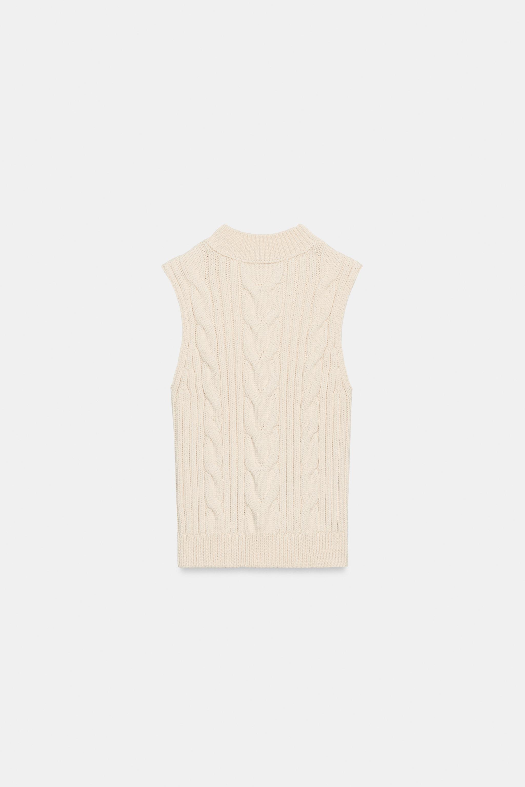 CABLE KNIT CUTOUT TOP