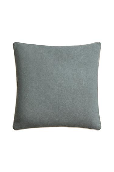 CUSHION COVER WITH PIPING - Grey / Blue by Zara