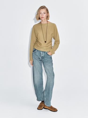 Zara Boat neck knit sweater - Light green