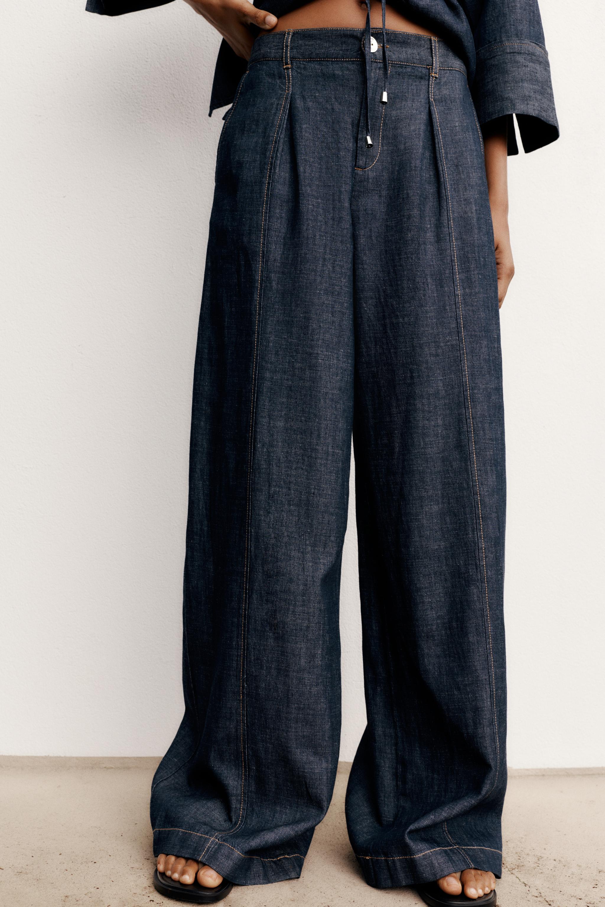 PANTALON LARGE AVEC LIN