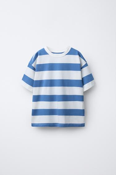 CAMISETA RAYAS - Azulón de Zara