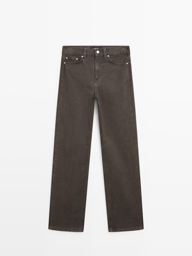 Zara High-waist wide-leg jeans - Tobacco