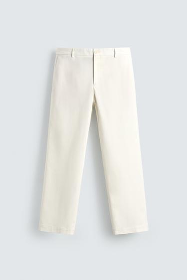 PANTALÓN CHINO REGULAR FIT - Blanco roto de Zara