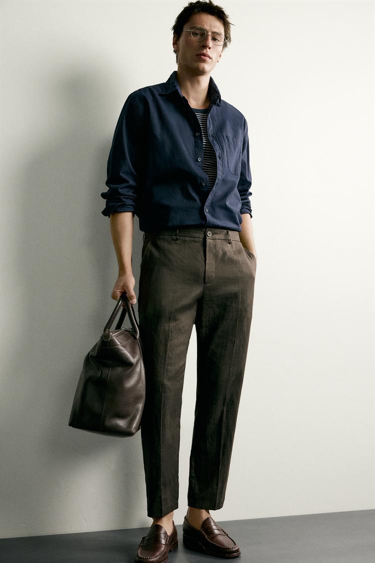 Pantalones 100% lino corte regular 4