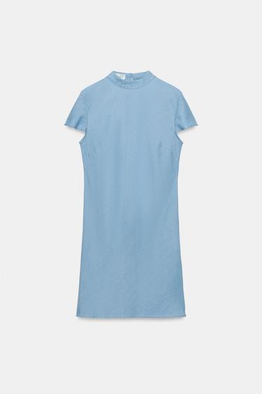 OPEN BACK MINI DRESS - Light blue by Zara
