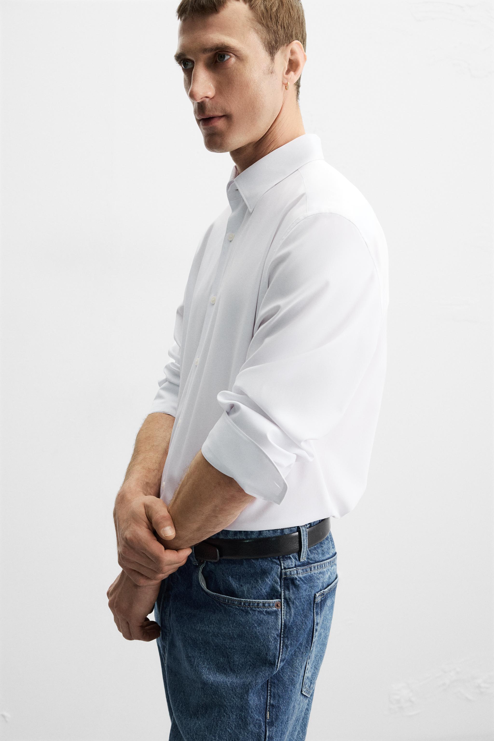 STRETCH SHIRT - White | ZARA United States STRETCH SHIRT - White | ZARA United States