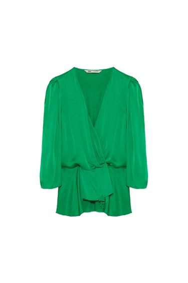 SATIN WRAP BLOUSE