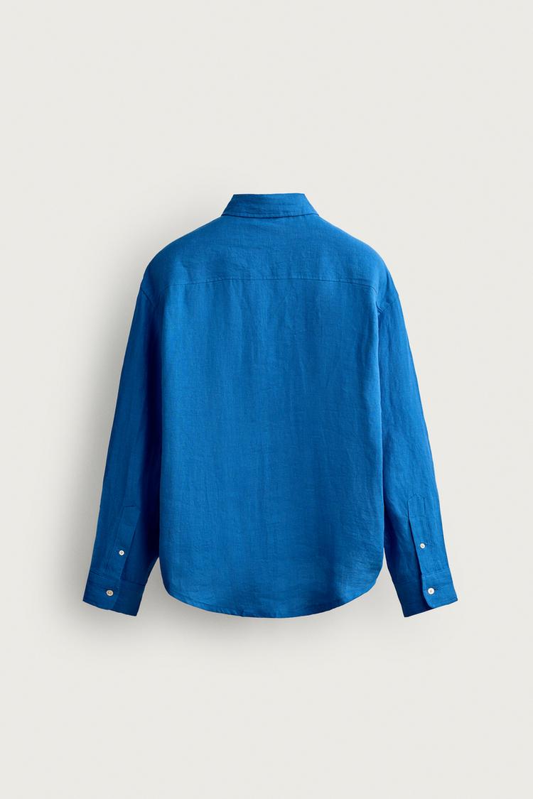Camisa de lino 100% corte relajado 8
