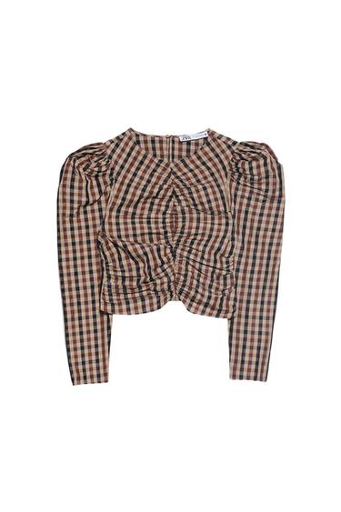 CROPPED CHECKED TOP