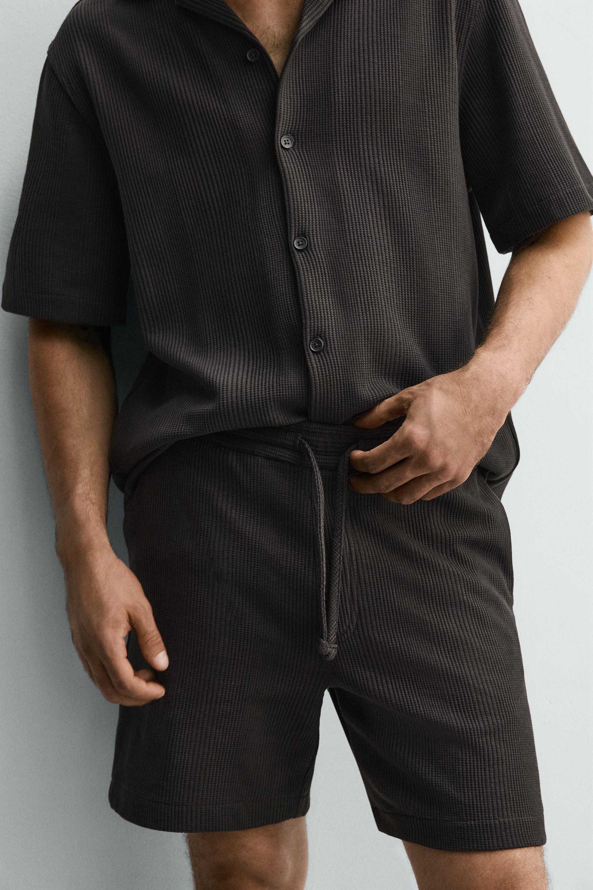 Zara DOKULU RELAXED FIT BERMUDA ŞORT görsel 5
