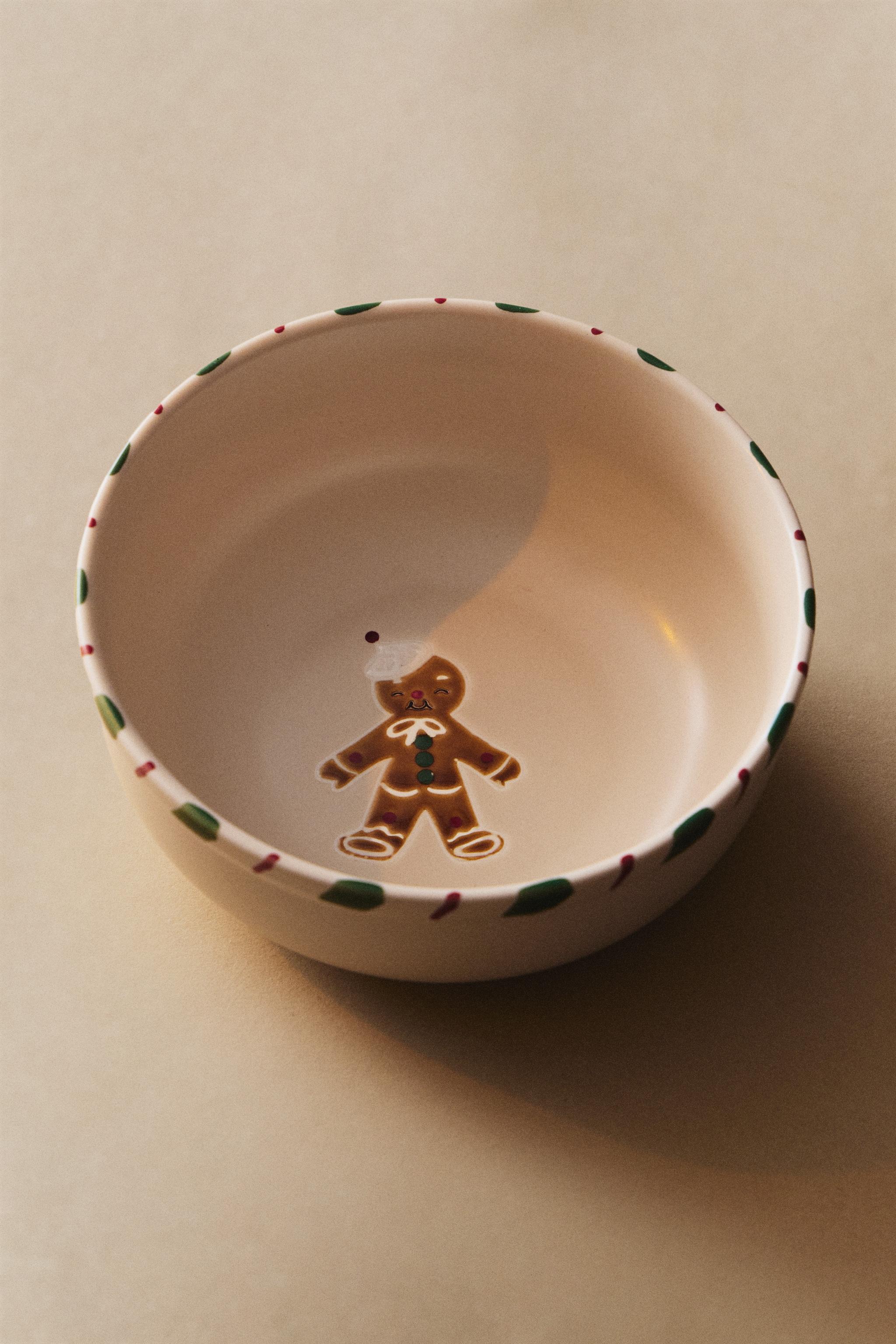 KIDS' CHRISTMAS GINGERBREAD STONEWARE BOWL