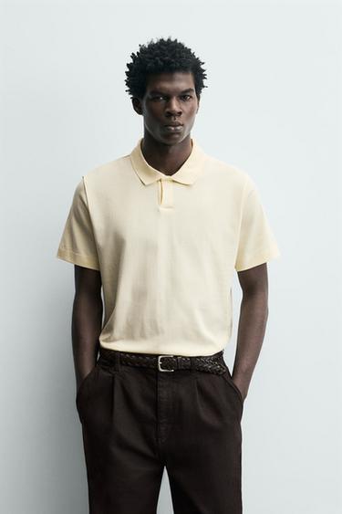 REGULAR FIT POLO SHIRT - Light yellow by Zara - Image 1