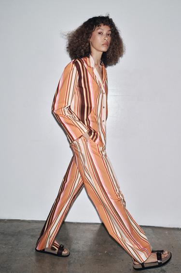 STRIPED FLARE TROUSERS ZW COLLECTION - Multicoloured by Zara - Image 4
