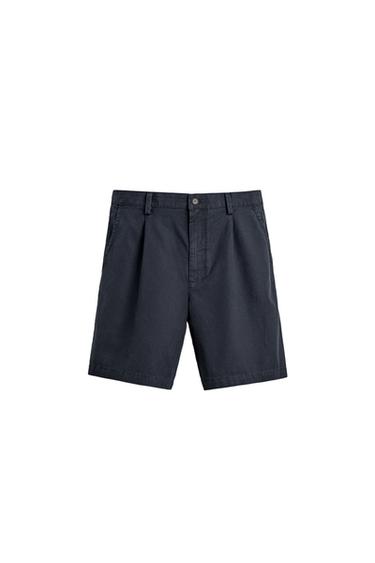 BERMUDA REGULAR FIT PIEGHE - Blu Marino di Zara