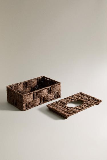 WOVEN PAPER TISSUE BOX - Brown by Zara - Image 3