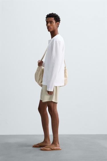 BUTTON NECK T-SHIRT - White by Zara - Image 3