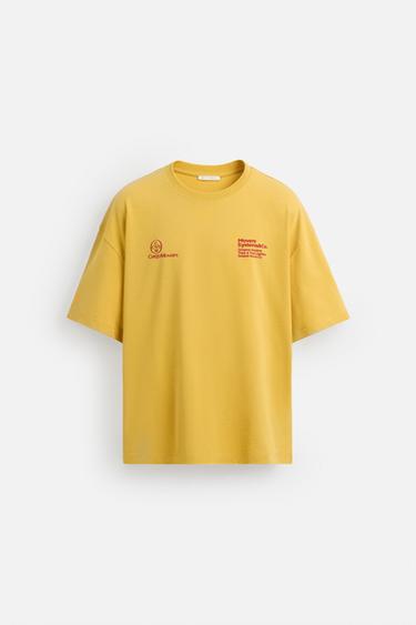 COMBINED PRINT T-SHIRT - Mustard by Zara