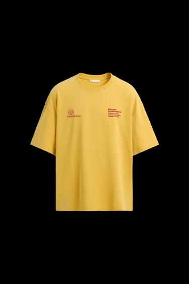 COMBINED PRINT T-SHIRT - Mustard by Zara - Image 0