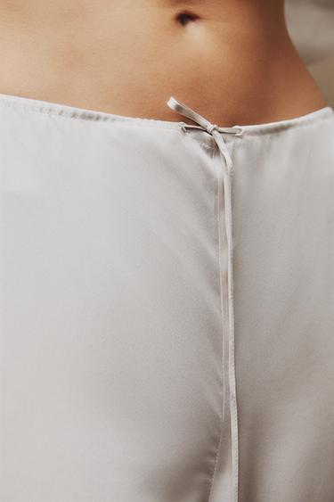 SILK TROUSERS - Pearl grey by Zara - Image 4