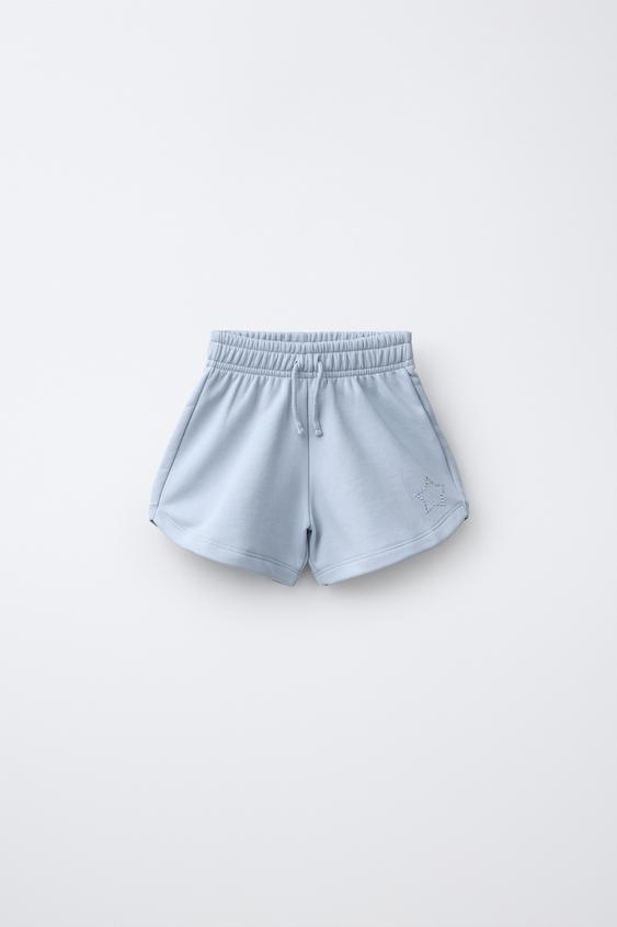 BERMUDA FELPA TACHAS - Celeste de Zara - Imagen 0