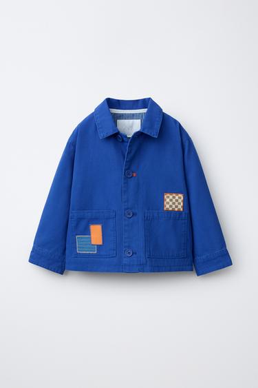 OVERSHIRT WITH PATCHES - Bluish by Zara