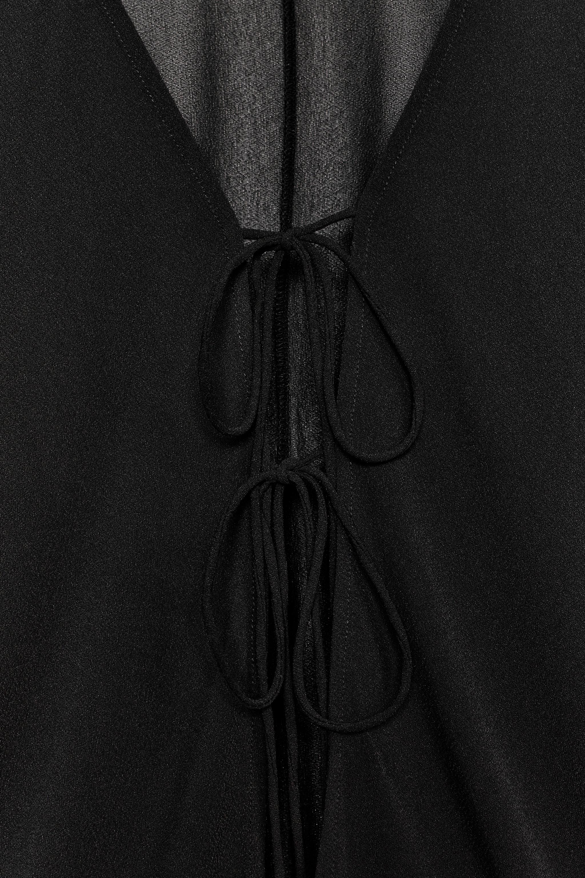 Zara Balon Kollu Krepe Top görsel 8