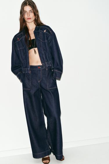 КОМПЛЕКТ: КУРТКА И ДЖИНСЫ Z1975 WIDE-LEG СО СРЕДНЕЙ ПОСАДКОЙ — БЕЛЫЙ от Zara