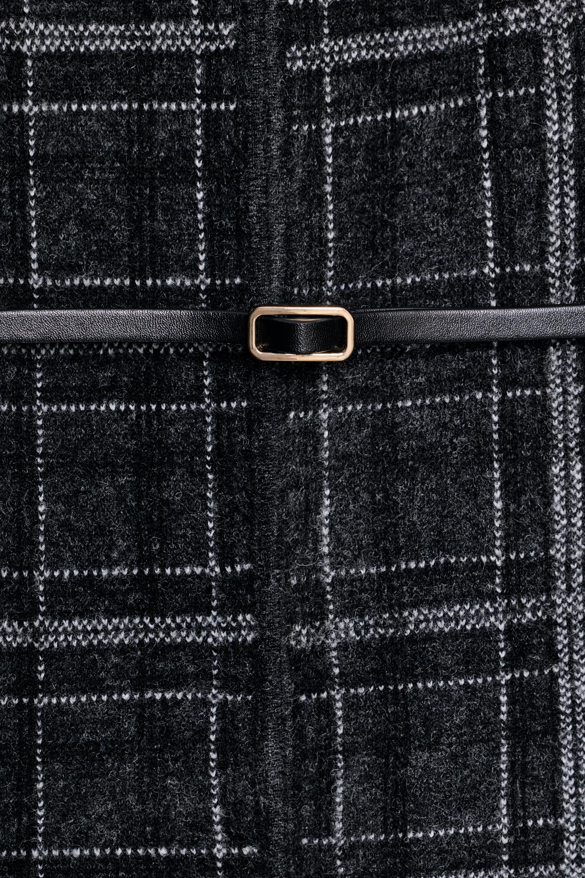 PLAID CARDIGAN WITH BELT