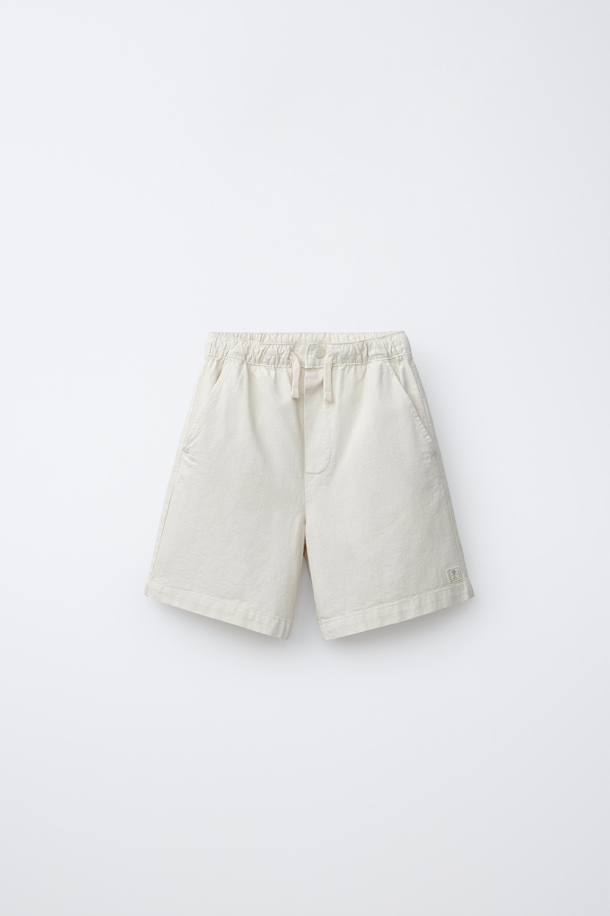 COTTON ELASTIC WAIST SHORTS - Lime green | ZARA Canada