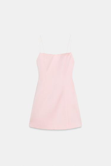 SATIN MINI DRESS WITH BACK BOW - Pastel pink by Zara