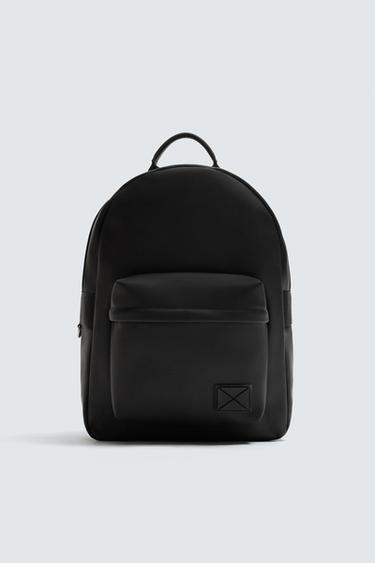 RUBBERISED BACKPACK - Black by Zara