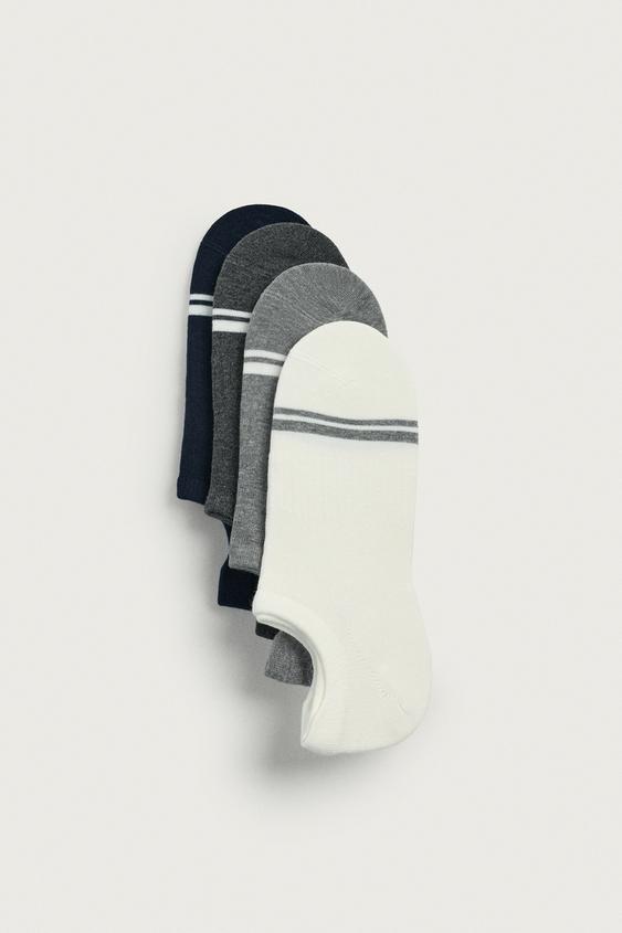 Zara 4-PACK OF STRIPED ANKLE SOCKS - various - Image 0