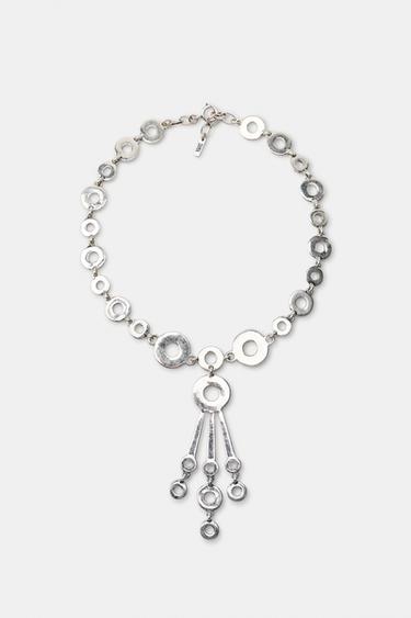 VARËSE CHOKER METALIK ME RRATHË - Argjend nga Zara