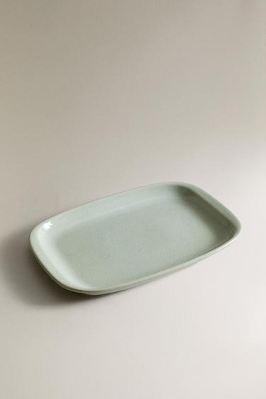 ENAMELLED STONEWARE SERVING DISH - Sea green by Zara - Image 1