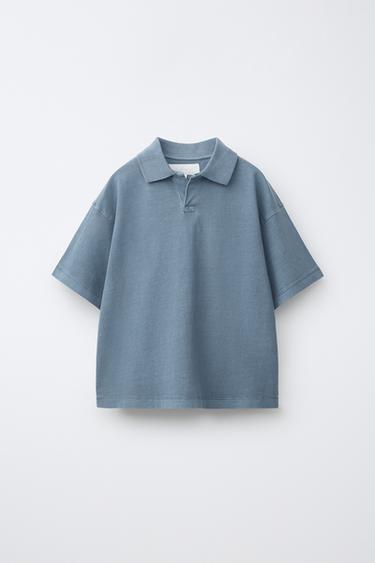 WASHED EFFECT POLO SHIRT - Blue by Zara - Image 0