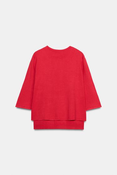 GILET EN MAILLE DOUBLE ÉPAISSEUR - Rouge de Zara - Image 7