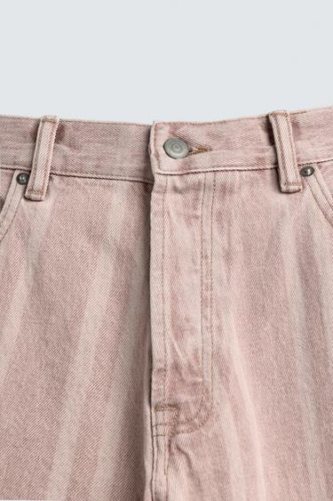 JEAN COUPE DÉCONTRACTÉE IMPRIMÉ RAYURES - Rose de Zara - Image 8