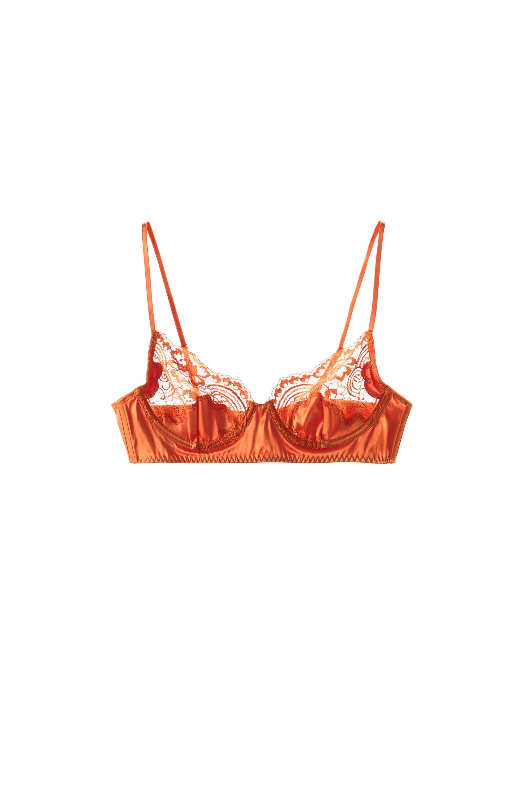 SOUTIEN-GORGE À ARMATURES SATINÉ AVEC DENTELLE
