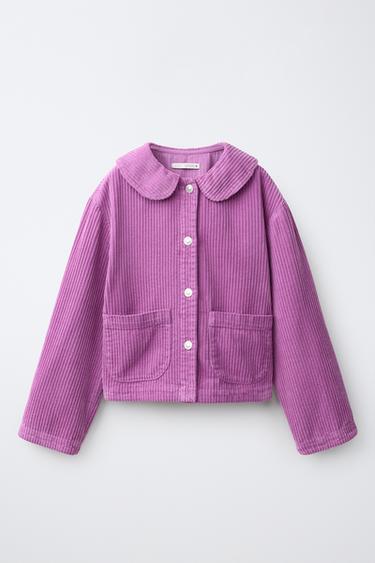 SOLID CORDUROY OVERSHIRT — Fuchsia 1