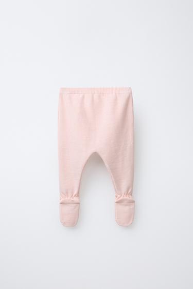 GUÊTRES EN MAILLE AVEC NŒUD - Rose de Zara - Image 1