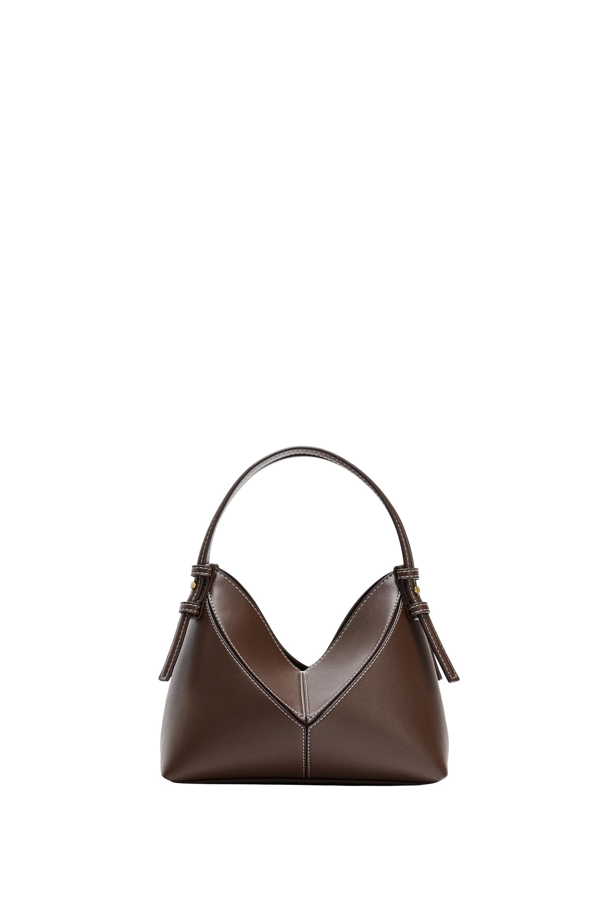 MINI SEAM DETAIL BUCKET BAG - Chocolate | ZARA United States