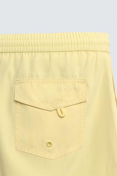 SOFT SHORT SWIMMING TRUNKS - Yellow by Zara - Image 8